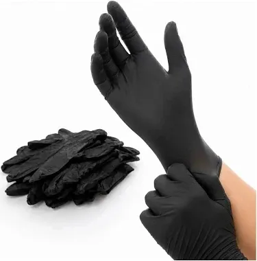 Guante de Nitrilo Negro Sin Polvo - 100un